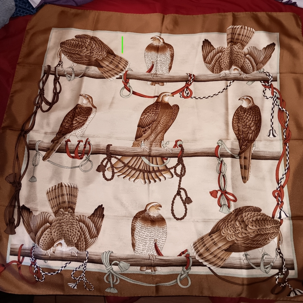 Wathne Silk Scarf  Birds 34" x 34"